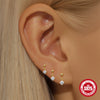 S925 Sterling Silver Fourclaw Diamondencrusted Geometric Earrings For Women With Electroplating Design Minimalist Style