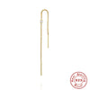 S925 Sterling Silver Fourclaw Diamondstudded Chain Tassel Earrings With Geometric Design And Real Gold Plating For Women
