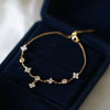 S925 Sterling Silver Fourleaf Clover Bracelet With Zircon 18K Gold Plated Flower Leaves Light Luxury Style