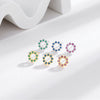 S925 Sterling Silver Fourleaf Clover Colored Diamond Women's Light Luxury Earrings