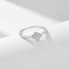 S925 Sterling Silver Fourleaf Clover Geometric Design Women's Ring