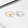 S925 Sterling Silver Fourleaf Clover Geometric Design Women's Ring