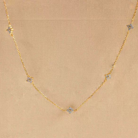 S925 Sterling Silver Fourleaf Clover Geometric Women's Necklace With Electroplating O Word Chain
