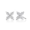 S925 Sterling Silver Fourleaf Clover Zirconium Earrings Electroplated Simple Style Women's Jewelry