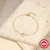 S925 Sterling Silver Fourleaf Flower Petal Geometric Minimalist Light Luxury Electroplated Real Gold Plated Bracelet For Women