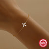 S925 Sterling Silver Fourleaf Flower Petal Geometric Minimalist Light Luxury Electroplated Real Gold Plated Bracelet For Women