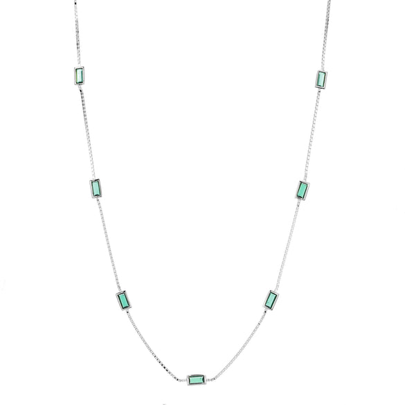 S925 Sterling Silver French Retro Geometric Inlaid Zircon Clavicle Necklace