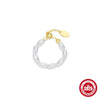 S925 Sterling Silver French Vintage Small Rice Grain Pearl Women's Elegant Chain Adjustable Ring With Electroplating And Real Gold Plating