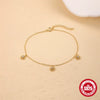 S925 Sterling Silver Fresh Flower Petal Pendant Bracelet For Women With Real Gold Electroplating And Geometric Design