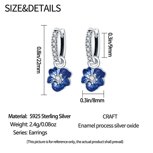 S925 Sterling Silver Fresh Style Small Flower Animal Zodiac Earrings With Electroplating