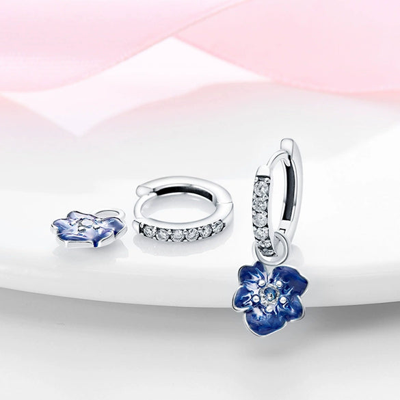 S925 Sterling Silver Fresh Style Small Flower Animal Zodiac Earrings With Electroplating