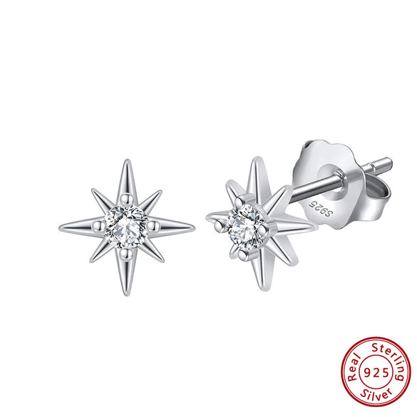S925 Sterling Silver Geometric And Heart Shape Inlaid Zircon Women's Fashion Jewelry With Electroplating