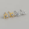 S925 Sterling Silver Geometric And Heart Shape Inlaid Zircon Women's Fashion Jewelry With Electroplating