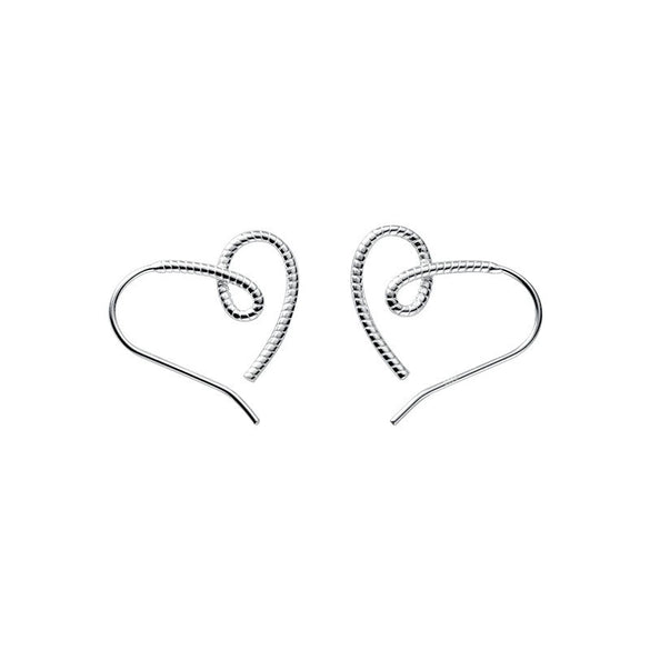 S925 Sterling Silver Geometric And Heart Shape Niche Design Women's Earrings