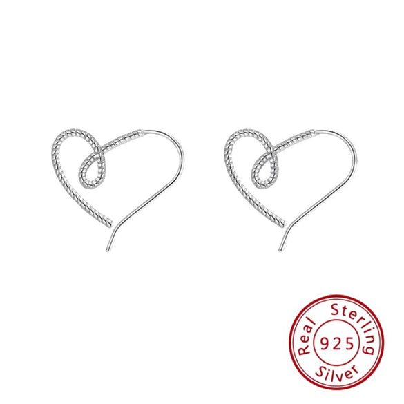 S925 Sterling Silver Geometric And Heart Shape Niche Design Women's Earrings