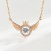 S925 Sterling Silver Geometric Angel Wings Pendant Necklace For Women