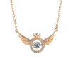 S925 Sterling Silver Geometric Angel Wings Pendant Necklace For Women