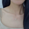 S925 Sterling Silver Geometric Angel Wings Pendant Necklace For Women