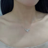 S925 Sterling Silver Geometric Angel Wings Pendant Necklace For Women