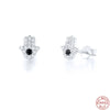 S925 Sterling Silver Geometric Angel's Eye Black Diamond Earrings With Diamondencrusted And Protection Electroplating