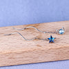 S925 Sterling Silver Geometric Asymmetric Tassel Earrings With Blue Star Moon And Wave Ear Line Design