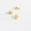 S925 Sterling Silver Geometric Baking Paint Earrings With Diamond Light Luxury Cold Style Mori Ear Jewelry Platinum Or 18K Gold Electroplated