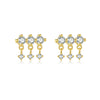 S925 Sterling Silver Geometric Baking Paint Earrings With Diamond Light Luxury Cold Style Mori Ear Jewelry Platinum Or 18K Gold Electroplated