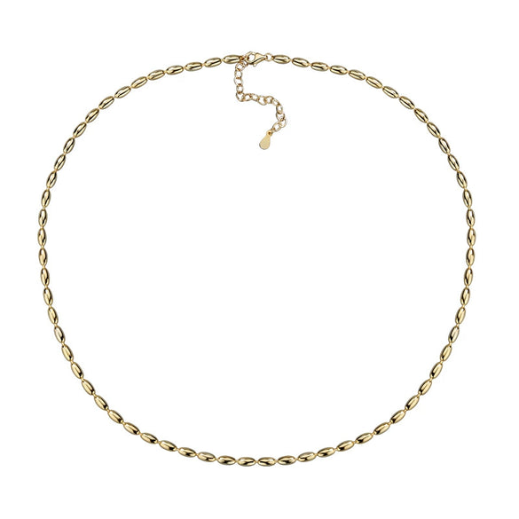 S925 Sterling Silver Geometric Ball Chain Necklace With Round Silver Beads Electroplated Fashion Jewelry For Men And Women