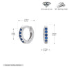 S925 Sterling Silver Geometric Blue Zircon Inlaid Round Earrings With Electroplating