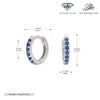 S925 Sterling Silver Geometric Blue Zircon Inlaid Round Earrings With Electroplating