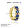 S925 Sterling Silver Geometric Blue Zirconium Earrings For Women Light Luxury Simple Style