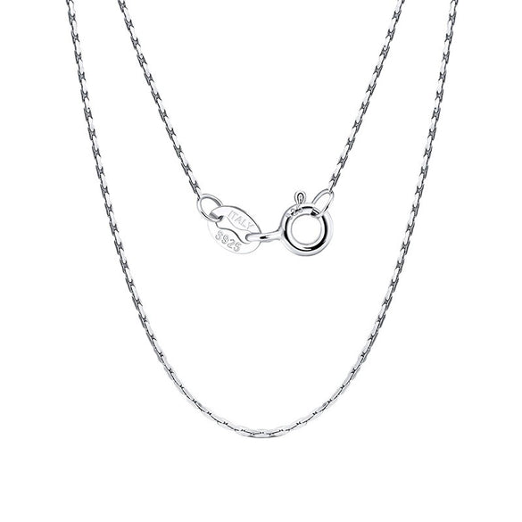 S925 Sterling Silver Geometric Box Chain Necklace Electroplated