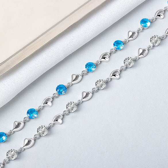 S925 Sterling Silver Geometric Bracelet For Women Simple Electroplated Chain Bracelet Gift