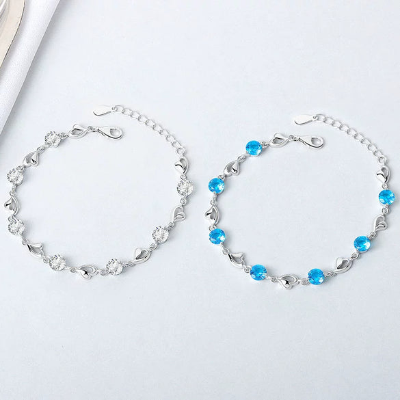 S925 Sterling Silver Geometric Bracelet For Women Simple Electroplated Chain Bracelet Gift