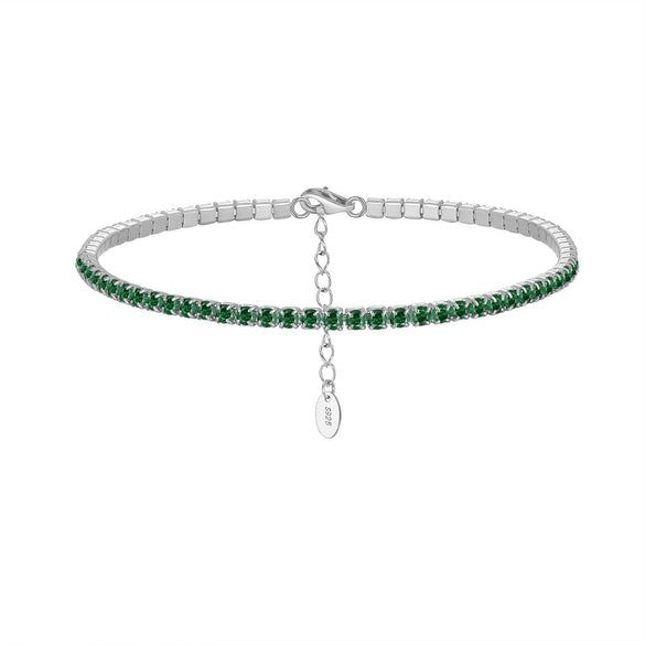 S925 Sterling Silver Geometric Bracelet With Zircon Electroplated For Women