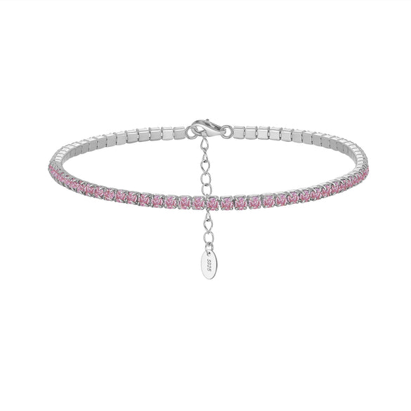 S925 Sterling Silver Geometric Bracelet With Zircon Electroplated For Women