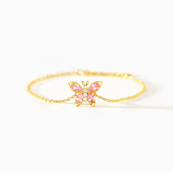 S925 Sterling Silver Geometric Butterfly Bracelet For Women Electroplated