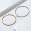 S925 Sterling Silver Geometric Byzantine Flat Bracelet Electroplated Unisex Hand Jewelry