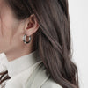 S925 Sterling Silver Geometric C Shape Hoop Earrings Electroplated Minimalist Light Luxury Statement Jewelry