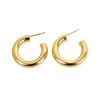 S925 Sterling Silver Geometric C Shape Hoop Earrings Electroplated Minimalist Light Luxury Statement Jewelry