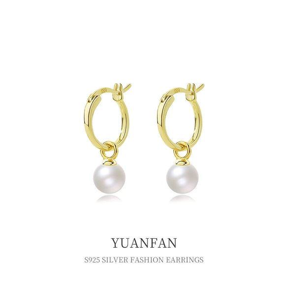 S925 Sterling Silver Geometric Circle Electroplated Women's Earrings