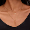 S925 Sterling Silver Geometric Circle Necklace With Inlaid Zircon Fashion Simple Light Luxury Niche Design Double Clavicle Chain For Women
