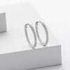 S925 Sterling Silver Geometric Circle Zircon Inlaid Unisex Women's Earrings