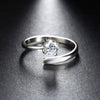 S925 Sterling Silver Geometric Couple Ring Adjustable Open Band Electroplated Wedding Ring For Unisex Adults