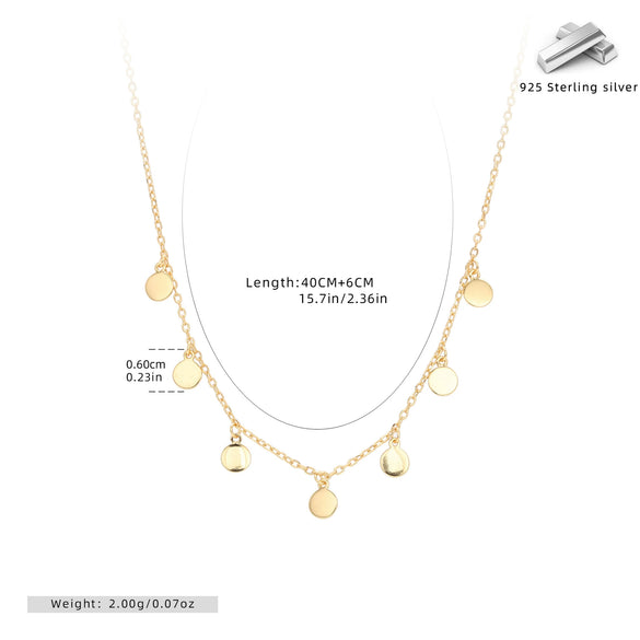 S925 Sterling Silver Geometric Cross Chain Necklace For Women With Electroplating