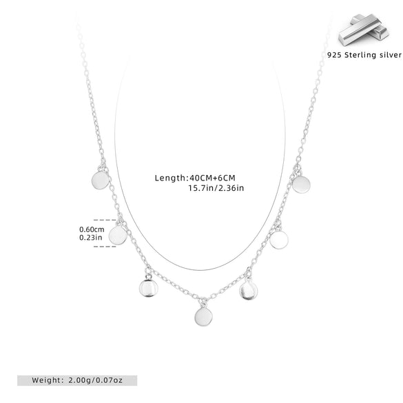 S925 Sterling Silver Geometric Cross Chain Necklace For Women With Electroplating