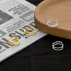 S925 Sterling Silver Geometric Cross Double Layer Open Ring For Women Electroplated Minimalist Adjustable Ring