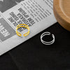 S925 Sterling Silver Geometric Cross Double Layer Open Ring For Women Electroplated Minimalist Adjustable Ring