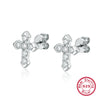 S925 Sterling Silver Geometric Cross Earrings With Electroplating