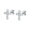 S925 Sterling Silver Geometric Cross Earrings With Electroplating